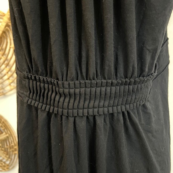 Vintage Y2K Black Babydoll Empire Waist Pleated Sheer Sleeve Top Balletcore M - Picture 6 of 8